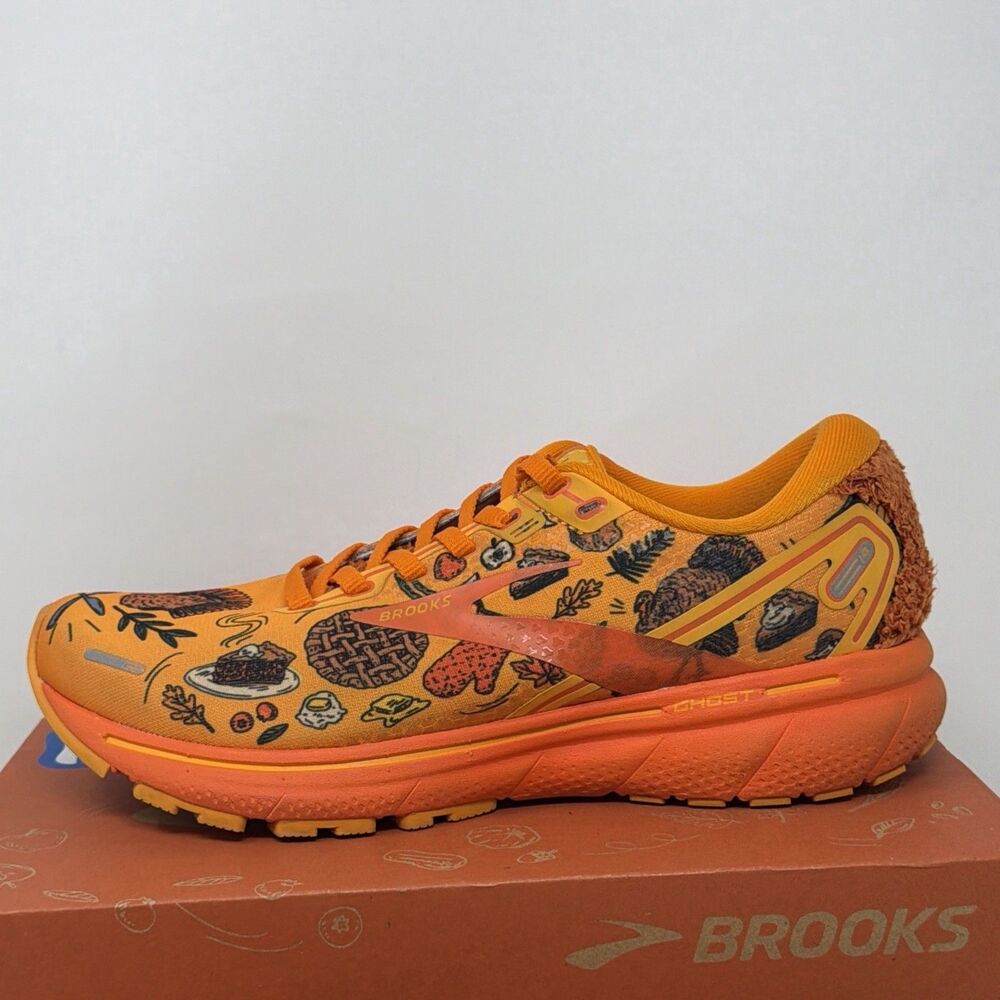 Brooks Ghost 14 Turkey Trot Thanksgiving Running Shoes Women 7B Orange AUTH - Picture 4 of 16